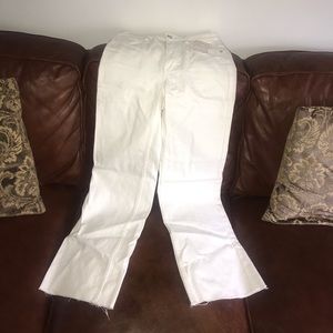 Free People White Wide Legged Jeans